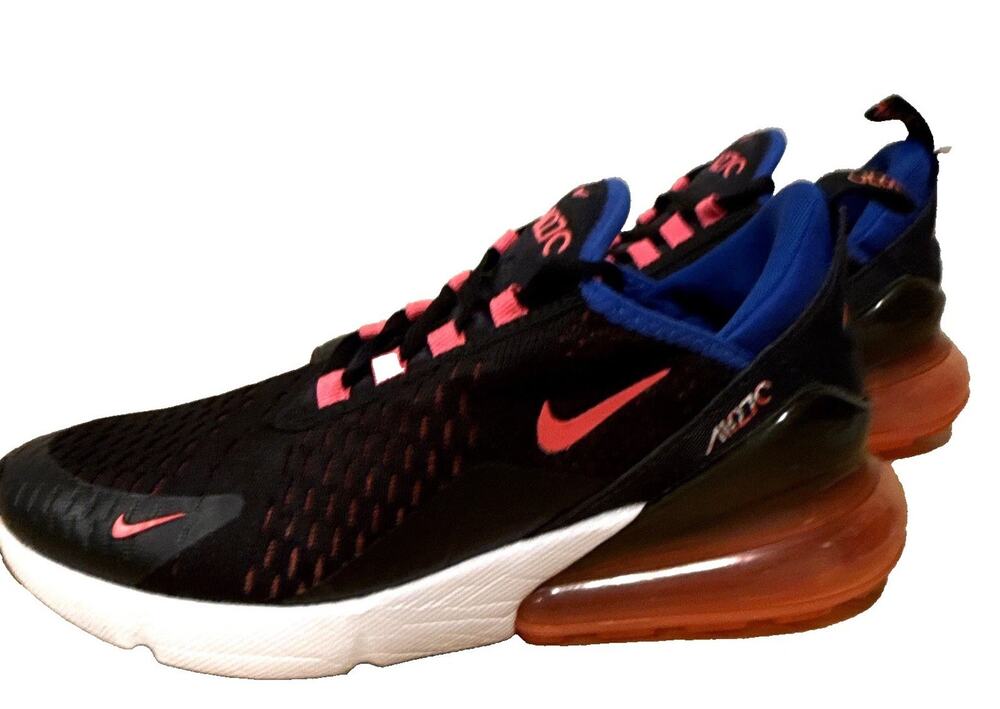 Nike Air Max 270 Women’s 8.5 Black Bright Crimson Hyper Pink Racer Blue Sneakers